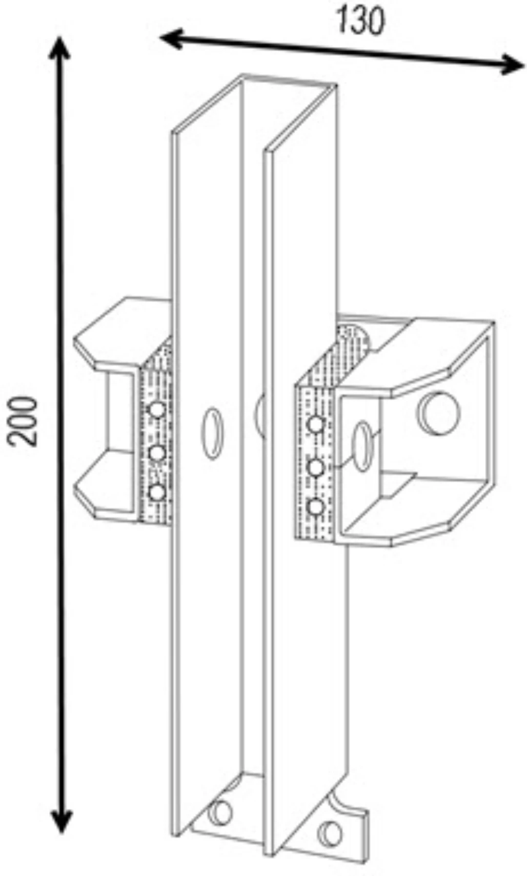 Guide shoe house , Otis, Gen 2, 200x130x60mm, w/o pins
